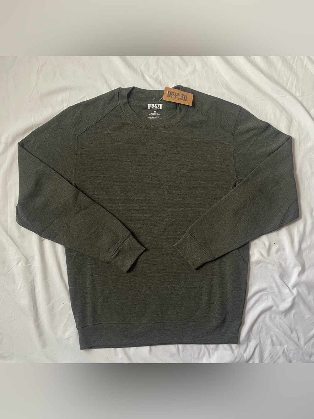 Duluth Trading Co Men's Gray Crew Neck Knit Pullover Sweater Long Sleeve Size M
